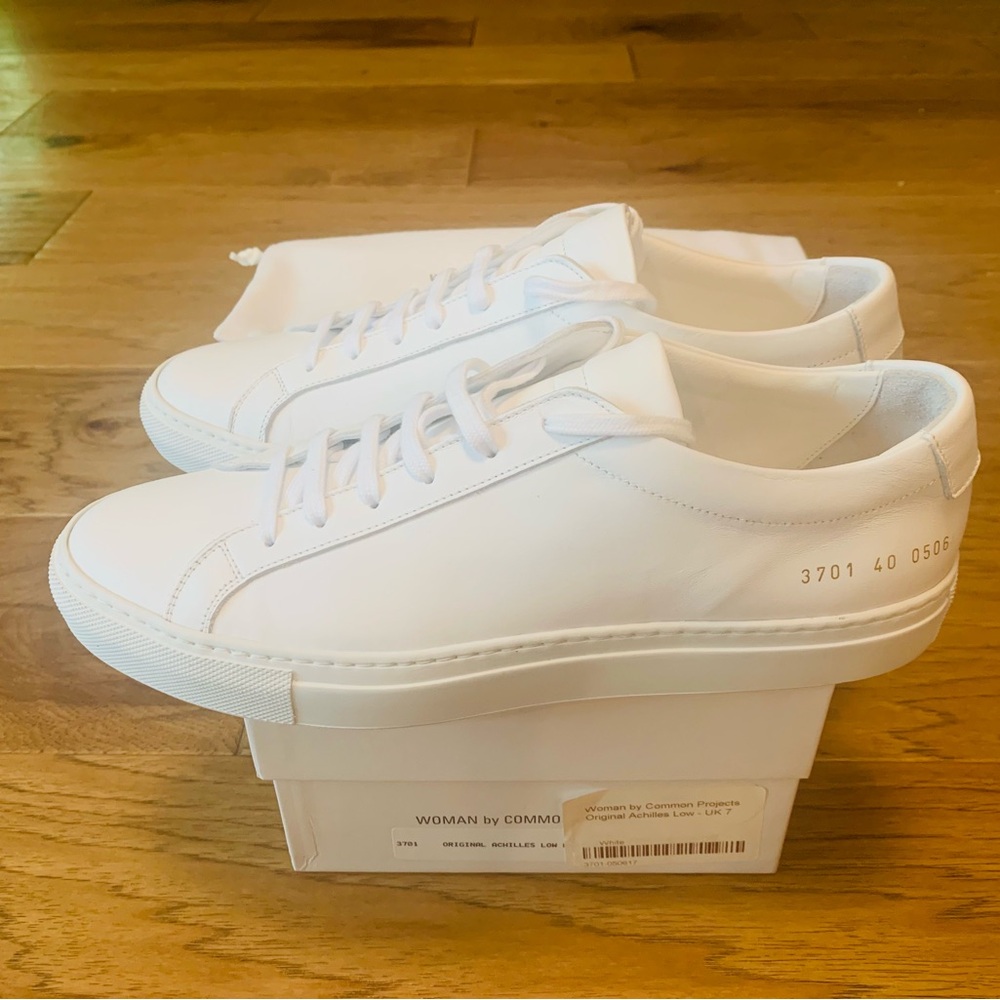 Woman by Common Projects Original Achilles White Low Sneakers size 40